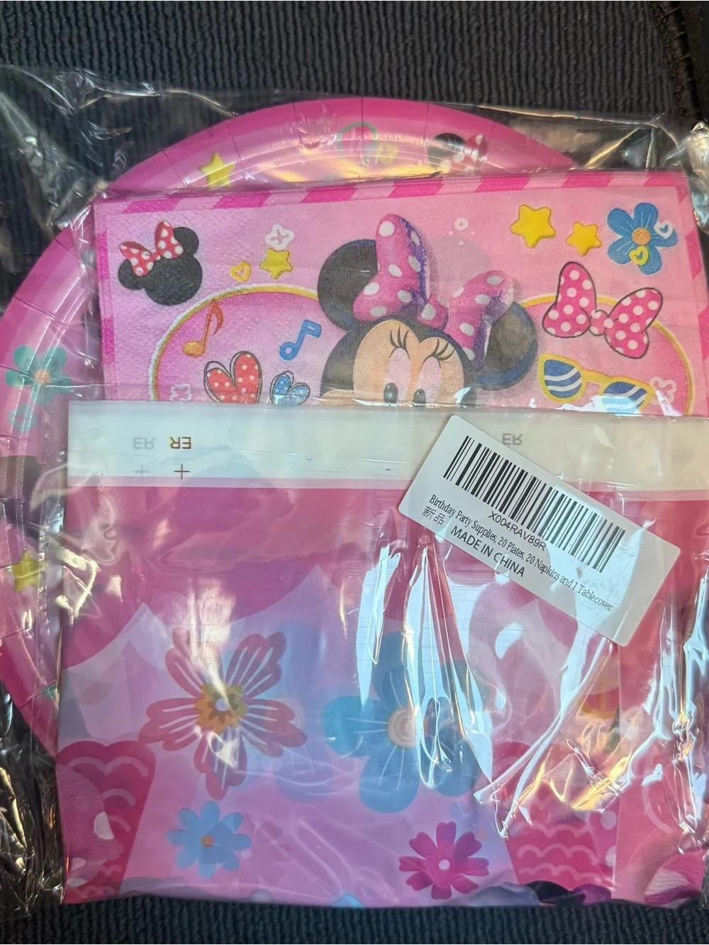 Disney Minnie Mouse Pink Polka Dot Party Tableware Set